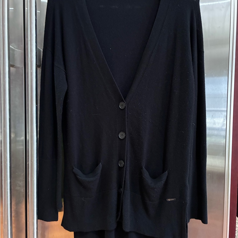 Tahari Women’s Black V-Neck Button Cardigan with Pockets, Size S - Picture 9 of 11